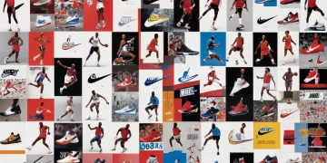 Nike advertising evolution collage with Michael Jordan and modern campaigns