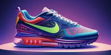 Detailed cutaway illustration of a Nike Air Max shoe showcasing the visible air unit and internal cushioning technology, symbolizing innovation in athletic footwear.
