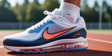 Nike Air Max shoe with visible air unit, symbolizing advanced cushioning technology and performance.