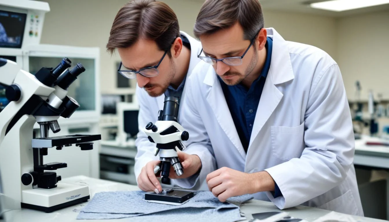 Researcher examining sustainable textile in Nike lab