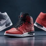 Three prominent 2026 Q1 Air Jordan sneakers showcased with vibrant colors and dynamic lighting, emphasizing their collectible appeal and high resale potential.