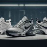 Futuristic Nike sneakers representing 2026's most anticipated releases on a pedestal