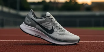 Dynamic shot of Nike Pegasus 40 with 2026 upgrades on a running track