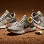 NIKE's Sustainable Sneaker Releases 2026: Eco-Friendly Impact Three Nike sustainable sneakers from 2026 collection on an earthy background, showcasing innovative eco-friendly designs and materials.