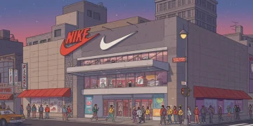 Original Nike Town store exterior 1990, pioneering retail experience